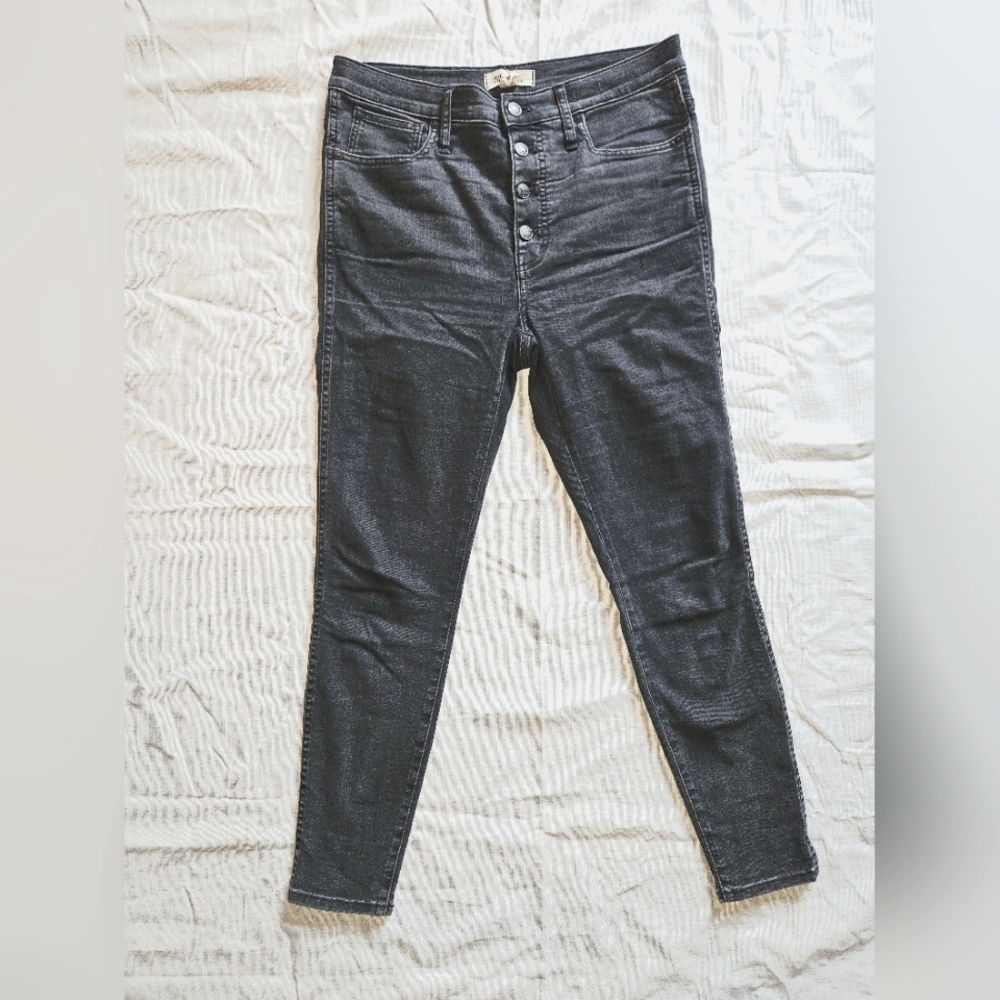 Madewell vintage black wash high rise skinny jean sz 30